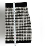Babaton Aritzia  Salvatore Italian Merino Wool Tweed Knit Skirt Black White Large Photo 6