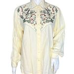 Sundance Shirt Womens Small Ivory Floral Embroidered Cowgirl Western Bohowestern Photo 0