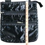 LeSportsac  3-Zip Pocket Crossbody Bag Shine Black Everyday Travel Ofice Stylish Photo 9