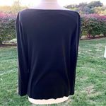 Karen Scott  Deep black Napa Valley floral long sleeve shirt Photo 9