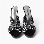 Gianni Bini Y2K Vintage Zebra Print Platform Heels Knot Front Mules Photo 3