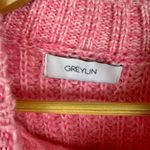 Greylin Womens Ruth Ruffle Shoulder Chunky Knit Sweater in Pink Sz S | Feminine Photo 9