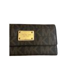 Michael Kors  Brown Logo Leather Clutch Wallet Photo 1