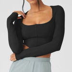 Alo Yoga Soft Sculpt Long Sleeve Top Black Photo 0