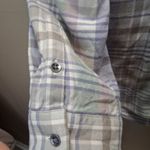 CHAPS  Top Womens 2X Pastel Plaid Zip Up Cotton Twill Long Sleeve Front Pockets Photo 6