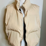  Cropped Puffer Vest - Beige/Brown-SHEIN, Medium Photo 0