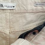 ZARA The 90s Full Length Raw Hem Side Slits Jeans in Cream, Size 6 Photo 11