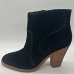 Ivanka Trump Black Suede Western Stitch Block Heel Ankle Boots Zip Size 9 Photo 2