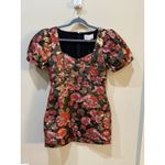 Adelyn Rae  Claris Mini Dress Pink Black Floral Puff‎ Sleeve Party Size Medium Photo 3