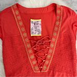 Free People  Coral Orange Swing Dress Photo 4