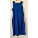 J. Jill Perfect Pima Blue Sleeveless Tank Dress Maxi Large Cotton Spandex Long Photo 4