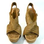 Diane Von Furstenberg Diane Von Furstenburg Zia Beige Suede Platform Sandals size 8.5 Photo 3
