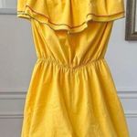 Vintage 80s Maurice Michaels Yellow Romper Ruffle M L Size L Photo 0