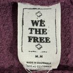 We The Free Waffle Knit Top Womens M Purple Cowl Neck Long Sleeve Slouchy Cozy Photo 4