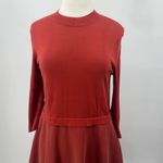 COS Layered Swing Dress Knee Length Cotton Linen Blend Rust Womens Small Photo 2