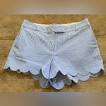 J.Crew  Women’s Blue/White Pinstripe Seersucker‎ Scalloped Short Photo 4
