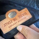 Avorio Made In Italy Black Leather Shoulder Bag Purse Handbag Tote Photo 10