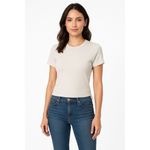 & Other Stories & Other Stories White Ribbed Fitted T-Shirt | Short Sleeve Top | Size S Photo 1