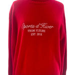 From Future winter sports oversized cashmere turtleneck embroidered sweater sz S Red Photo 0
