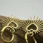 Free People Bohemian Gold Heartburst dangle Earrings Photo 7