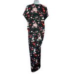 Paco Rabanne Black Pink Floral Cap Sleeve Belt Faux Wrap Midi Dress 44 / 12 NEW Photo 3
