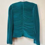 Vintage Teal Pleated Jacket – Size 14 Made in USA Blue Photo 2