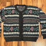 Paris sports club world wide sweater size large cottage core floral Gray Photo 0