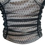 Lily White Bustier Size Large Black Mesh Swiss Dot NWT Whimsigoth Cropped Cami Photo 4
