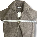 ZARA Short-Sleeve Knit Cardigan Sweater Vest, Taupe Wool Blend, Size S, NWT Photo 5