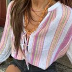 Rails 
BRIELLE LINEN MIX BLOUSE HIBISCUS STRIPE size XS Photo 4