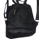 Black faux leather faux fur backpack Medium Size Photo 6