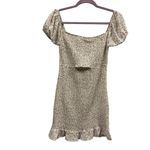 Blush  BJ Bodycon Smocked Floral Puff Off Shoulder Keyhole Ruffle Mini Dress M Photo 9