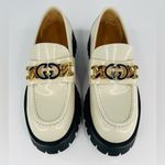 Gucci Jeanne GG Logo Chain Cordovan Lux Moc Toe Platform Loafers Size EU 39.5 Photo 5