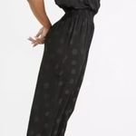 Madewell  Wrap Front Smock Waist Jumpsuit in Dot Jacquard Size Small Black Photo 0