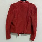 Marc New York Suede Leather Moto Jacket Red Orange XL Extra Large Photo 5