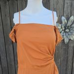 Maje Elegant Orange Off-Shoulder Dress Size 1 Photo 3
