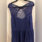 Trixxi Size 22 Navy Blue Lace Overlay Lined Keyhole Back Dress Photo 1