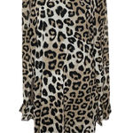 Banana Republic Leopard Print Ruffle Cuff Crew neck Shift Dress Size 12 Womens Photo 0