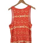 Natural Reflections orange scoop neck high low hem ikat sleeveless dress large Photo 3