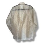 Melanie Barnhart Cream Sheer Embroidered Blouse‎ Size Small Gold Design Photo 3