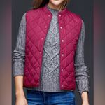 Gap Quilted Vest Very Berry front snap closure chambray weave interior Size XL Photo 10