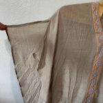 Umgee Beige Embroidered Tunic Top Bohemian Poncho Cover Up Womens Size Large Photo 2