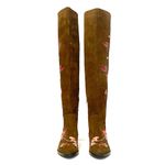 Ash Jess Russet Suede Over the Knee Boots Floral Embroidery Flat Riding EU 40 Photo 4