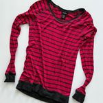 Rue 21 π Pink Stripe LongSleeve Shirt Sz M Photo 0