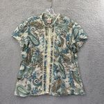 Faded Glory Vintage  Button Up Top Paisley‎ Fairy Boho Y2K Retro Women's Large Photo 0