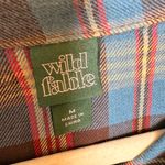 Wild Fable  Blue Brown Plaid Flannel Button-Down Cozy Casual Layering Shirt M Photo 3