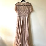 Mac Duggal  Pink V Neck Flutter Sleeve A Line Gown maxi dress size 4 UB Photo 5