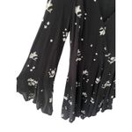 Free People  Jasmine‎ Embroidered Black Floral Bell Sleeve Mini Dress Size 6 Photo 4
