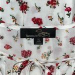 Suzanne Betro SB Size XL White & Red Floral Print Keyhole Peasant Shirt Top Photo 4