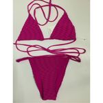 Good American New. pink embossed bikini. Small. Photo 9